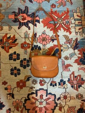 Saddle-Style Crossbody Bag in Cognac